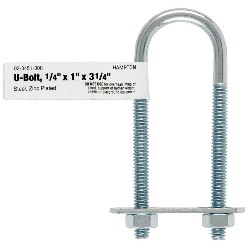 BOLT U 1/4"X1"X3.25" - Pack of 10