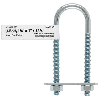 BOLT U 1/4"X1"X3.25" - Pack of 10