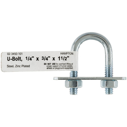BOLT U 1/4X3/4"X1-1/2" - Pack of 10