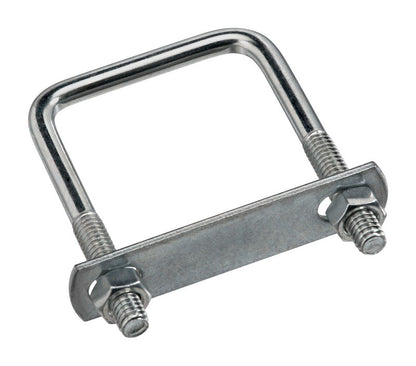 Emery Jensen zinc-plated U-bolt SQ U-bolt ZN 5/16x2x3 inch with threaded ends and curved shape for securing pipes or rods.