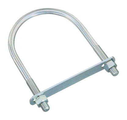 Emery Jensen zinc U-bolt 1/2x4-1/2x7 inches, heavy-duty steel U-Bolt showing threading and zinc coating for corrosion resistance.