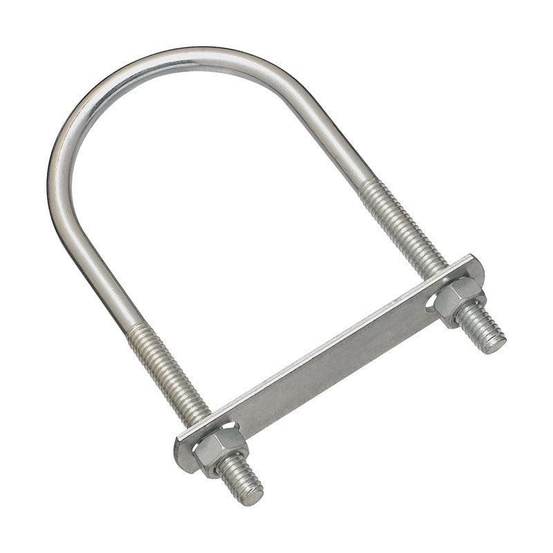 Emery Jensen zinc U-bolt 5/16x2-1/2x5 inches for securing pipes or cylindrical objects, durable metal construction.