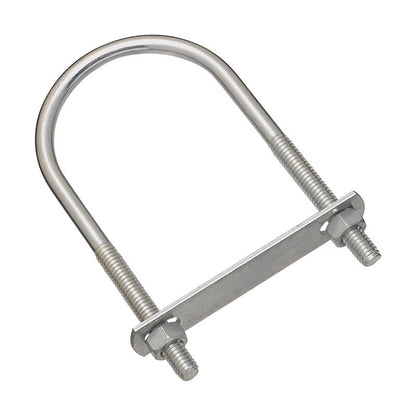 Emery Jensen zinc U-bolt 5/16x2-1/2x5 inches for securing pipes or cylindrical objects, durable metal construction.