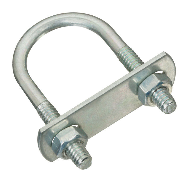 Emery Jensen U-Bolt ZN1/4x1-1/8x2-1/4 inch showing the zinc-coated steel U-bolt with threaded ends and mounting points.