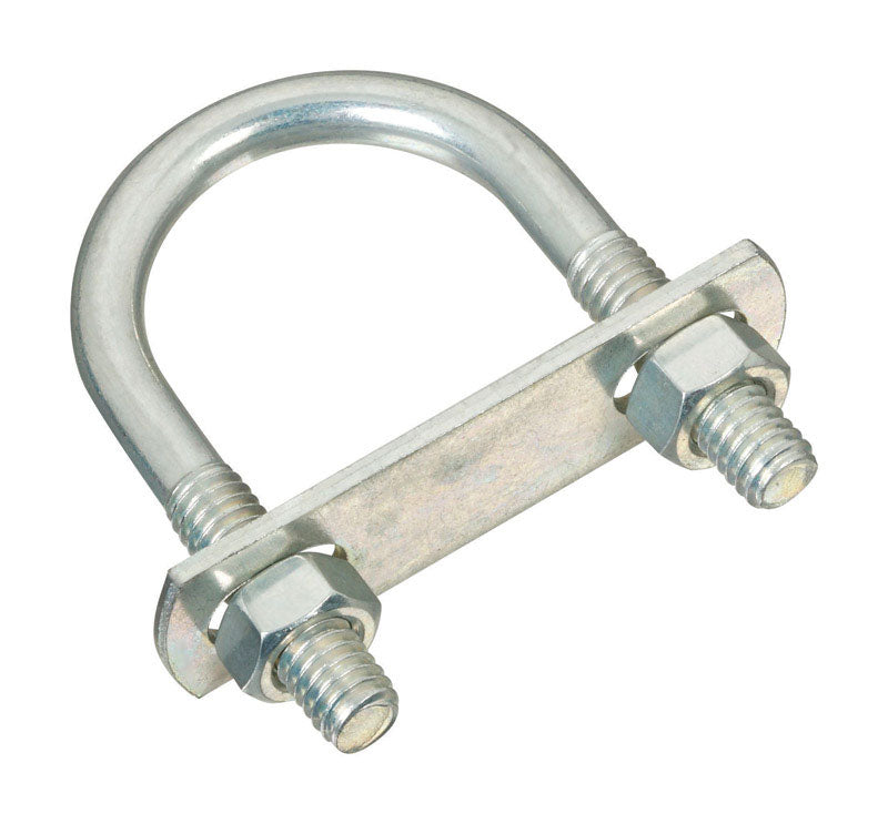 Emery Jensen zinc U-bolt ZN5/16x1-3/8x2-1/2 for securing pipes or rods, with a galvanized finish and threaded ends.
