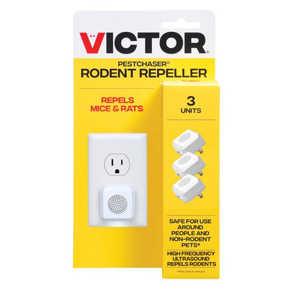 Emery Jensen ultrasonic pest repeller 3-pack designed to deter rodents and pests with high-frequency sound waves.