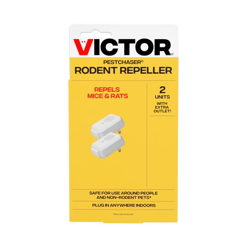 Emery Jensen ultrasonic pest repeller plug for rodents, compact mini 2-pack, designed to deter pests with ultrasonic sound.