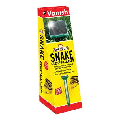 Emery Jensen solar-powered ultrasonic snake repeller with a compact design for outdoor pest control.