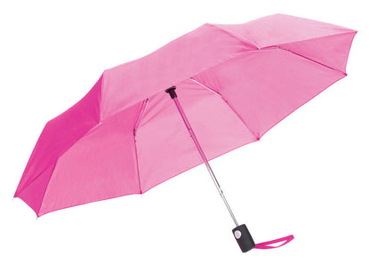 Black automatic umbrella by Emery Jensen opened, showing its compact, rain-resistant canopy and sturdy handle.