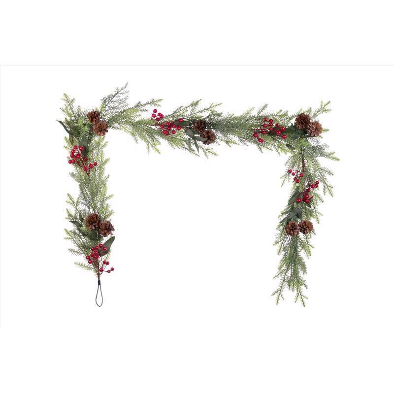 Unlit 6-foot garland by Emery Jensen, featuring lush greenery and natural texture for holiday or decorative use.