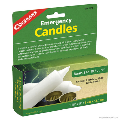Set of four white unscented wax candles, 5 inches tall, from Emery Jensen, ideal for home decor or special occasions.