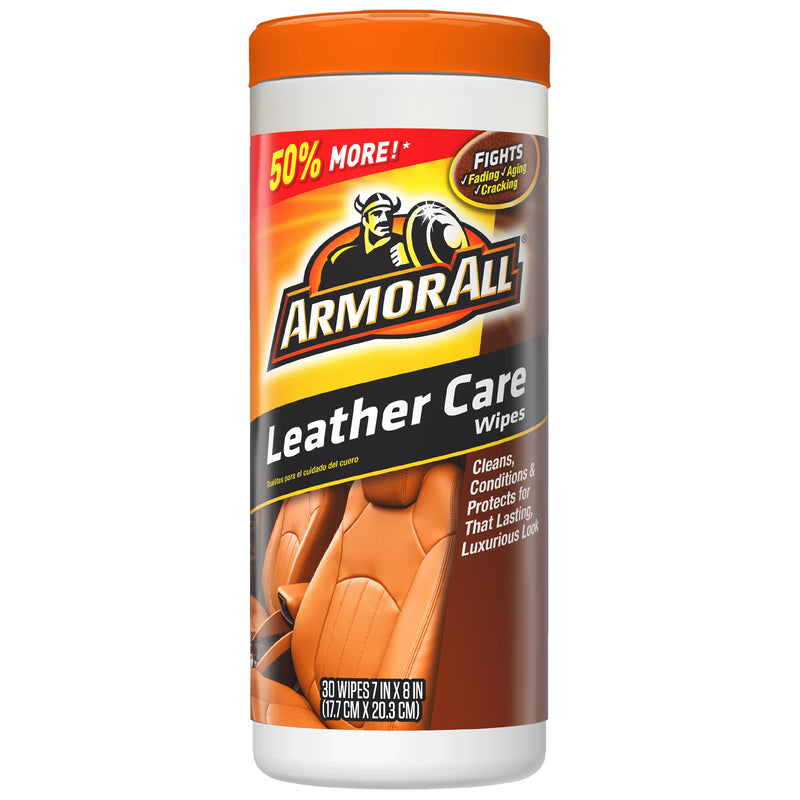 Emery Jensen CLEANR Leather Wipes 30ct for upholstery cleaning, showing the package of leather cleaning wipes.