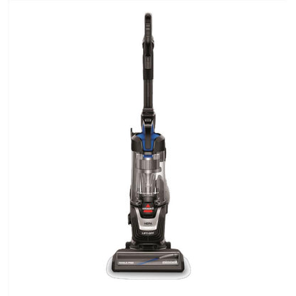 Emery Jensen upright vacuum cleaner with HEPA filter, 1L capacity, black and silver design, suitable for home cleaning.