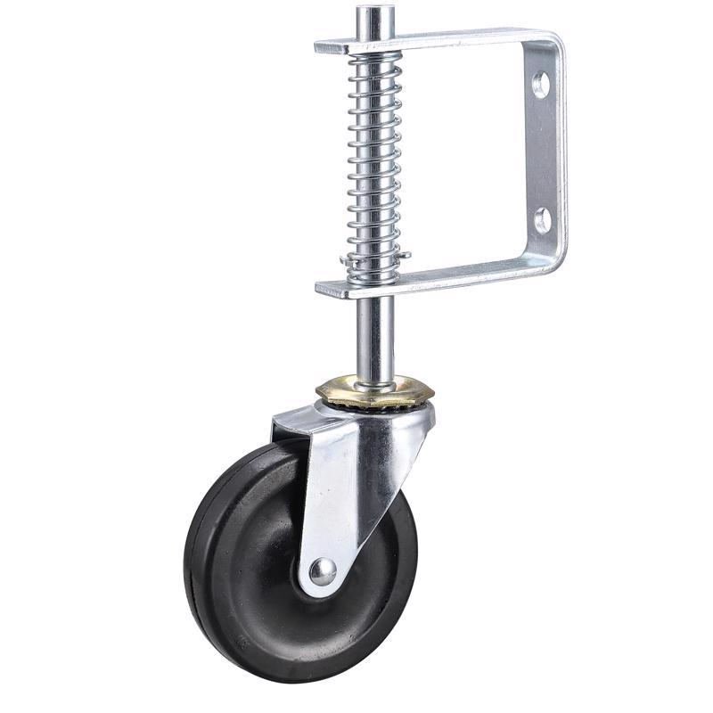 Emery Jensen 4-inch utility caster with 125-pound capacity, sturdy metal frame and smooth swivel wheel for versatile gate applications.