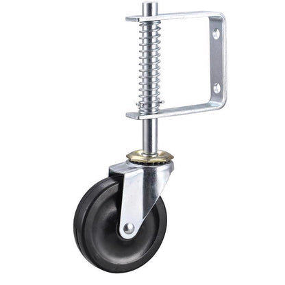 Emery Jensen 4-inch utility caster with 125-pound capacity, sturdy metal frame and smooth swivel wheel for versatile gate applications.