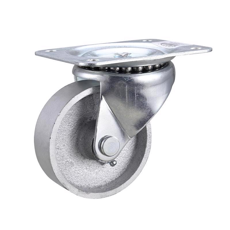 Emery Jensen 4-inch steel utility caster with swivel wheel, durable industrial design for carts and equipment.