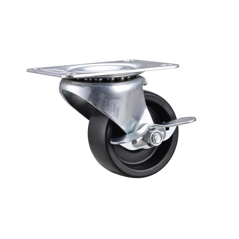Emery Jensen 3-inch utility caster plate with swivel design, suitable for industrial or workshop carts and furniture.