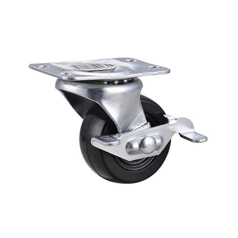 Emery Jensen 2-inch utility caster plate with swivel design, durable metal construction for heavy-duty mobile applications.