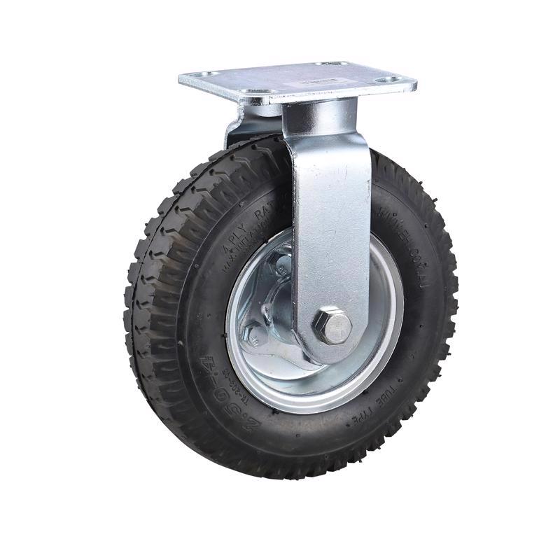 Emery Jensen 8-inch utility caster with pneumatic wheel, ideal for heavy-duty industrial use and versatile mobility.