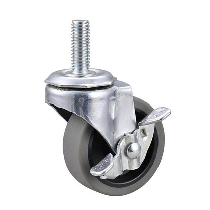 Emery Jensen 2-inch TPR swivel utility caster with 80-pound weight capacity, featuring durable rubber wheel for smooth mobility.