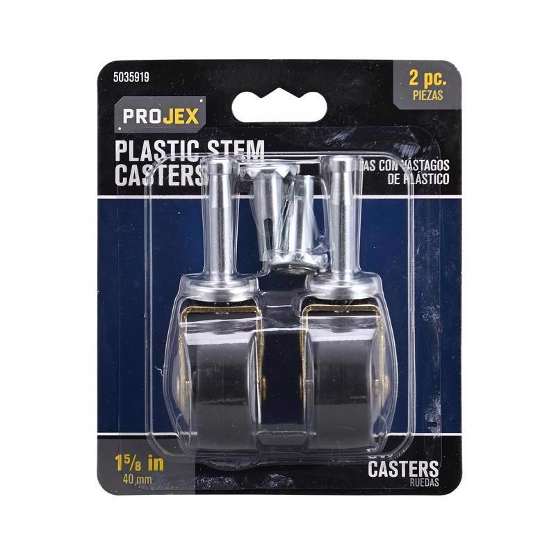 Emery Jensen CASTR 1-5/8-inch swivel utility casters in a two-pack, ideal for heavy-duty carts and industrial equipment.