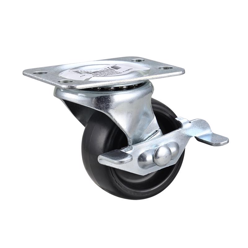 Emery Jensen CASTR PLT 2-inch swivel caster with brake, durable utility caster for industrial carts and equipment.