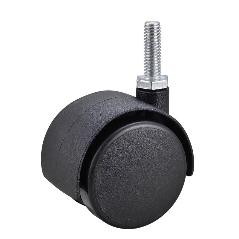 Emery Jensen utility casters with two 2-inch wheels and threaded stems, designed for durable, easy mobility.