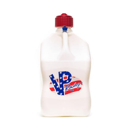 White square utility jug from Emery Jensen, 5-gallon capacity, designed for storage and utility purposes.