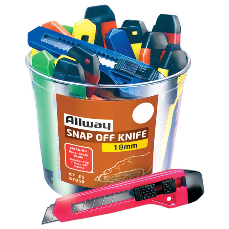 SNAP KNF 18MM ASSORTD - Pack of 25