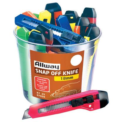 SNAP KNF 18MM ASSORTD - Pack of 25
