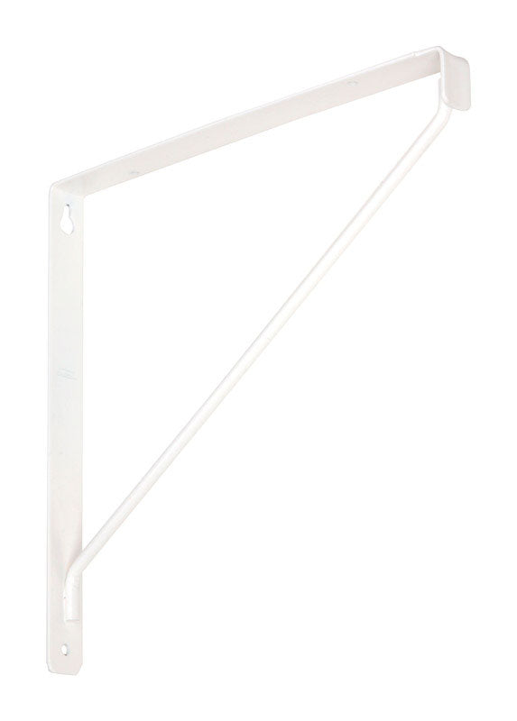 White Emery Jensen utility shelf bracket, 10-7/8 inch, sturdy metal support for shelving or storage needs