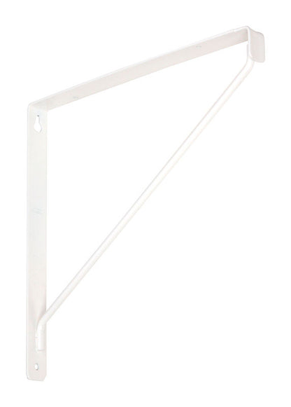 White Emery Jensen utility shelf bracket, 10-7/8 inch, sturdy metal support for shelving or storage needs