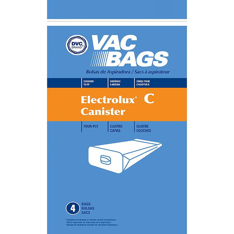 Set of four Emery Jensen canister vacuum bags, compatible with vacuum cleaners, designed to trap dust and debris effectively.