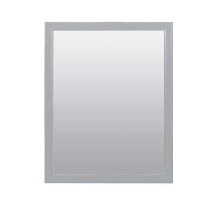 Gray Emery Jensen vanity mirror measuring 20x25 inches, wall-mounted with a sleek rectangular design for bathroom decor.