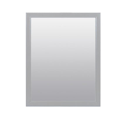 Gray Emery Jensen vanity mirror measuring 20x25 inches, wall-mounted with a sleek rectangular design for bathroom decor.
