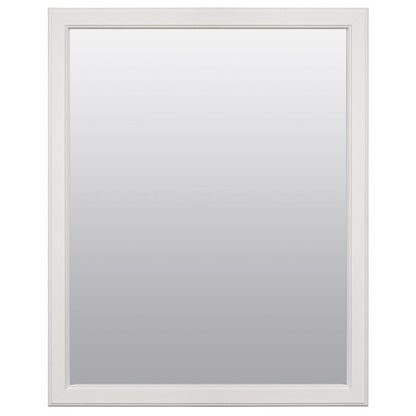 White Emery Jensen vanity bath mirror, 20x25 inches, with a sleek rectangular design and clean white frame.