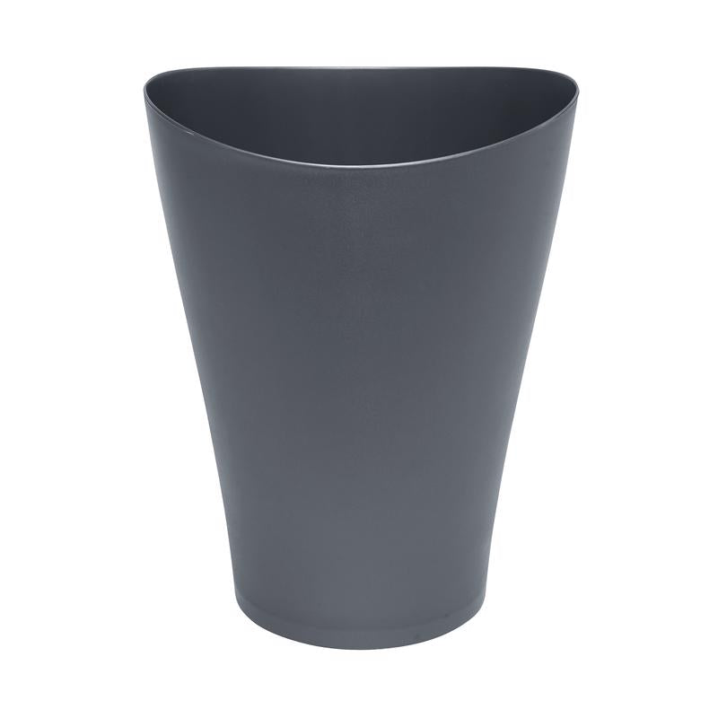 Gray Emery Jensen vanity wastebasket, 9-quart size, with a sleek, compact design suitable for bathroom or vanity areas.