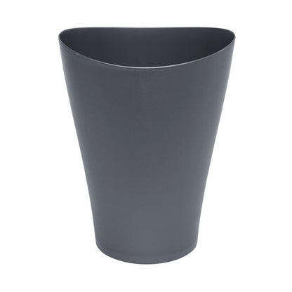 Gray Emery Jensen vanity wastebasket, 9-quart size, with a sleek, compact design suitable for bathroom or vanity areas.