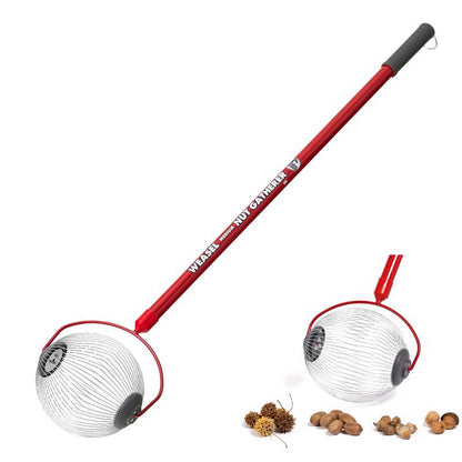 Emery Jensen medium nut gatherer and vegetable hooks, designed for fruit picking and harvesting, with a sturdy handle and metal hooks.