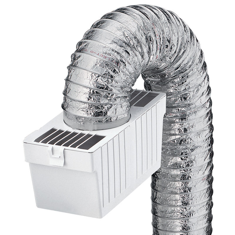 Emery Jensen lint trap kit with duct for vent kits and hoods, includes lint filter and duct components for dryer ventilation.