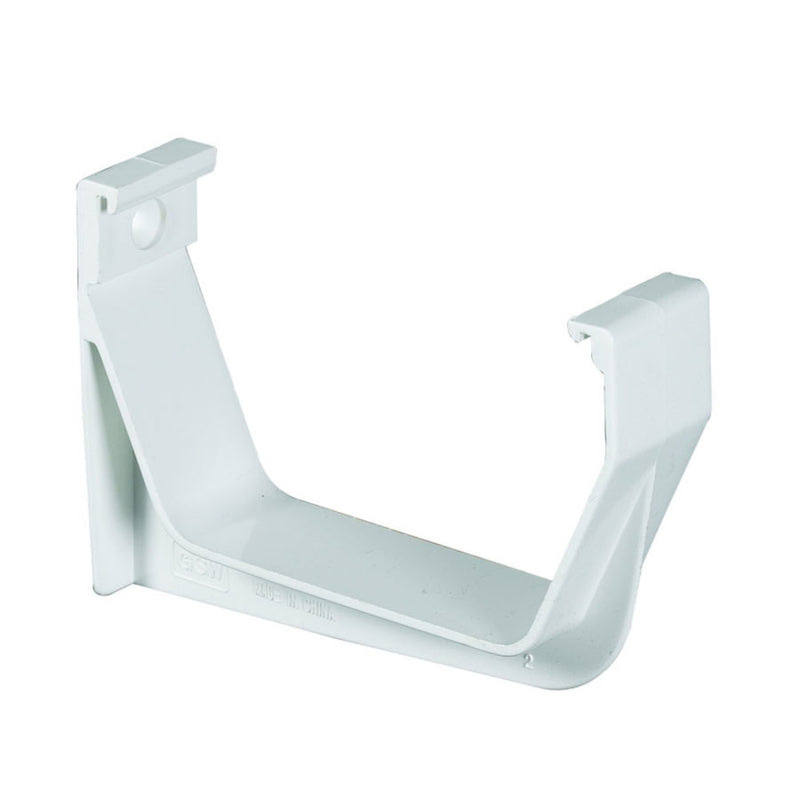 White vinyl hook bracket from Emery Jensen's EXTR hook bracket vinyl accessories collection, mounted on a surface.