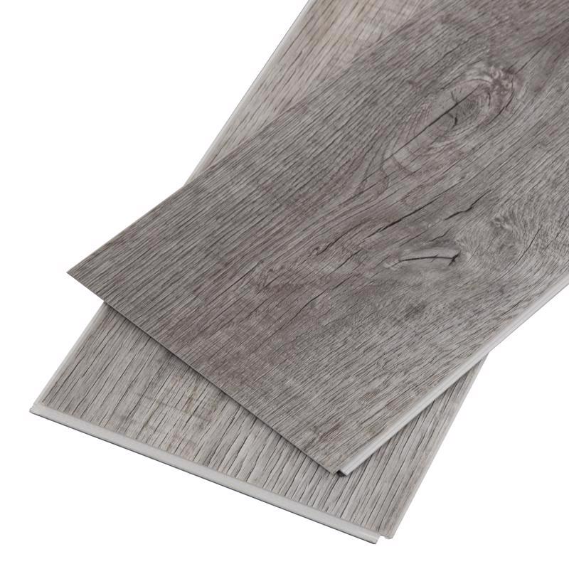 Emery Jensen vinyl flooring plank in natural wood finish, 48 inches long, showcasing the realistic wood grain texture.