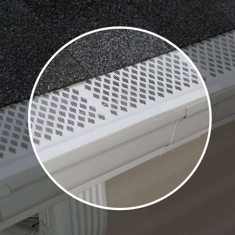 Emery Jensen vinyl gutter downspout filter, 3-foot length, designed for effective debris protection and durable gutter system.