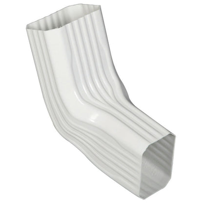 Emery Jensen vinyl gutter downspout in white, designed for seamless rainwater drainage and durable gutter system installation.