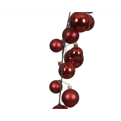 Red 6-foot Garland Wall Decor by Emery Jensen, lightweight and festive decorative hanging for home or event spaces.
