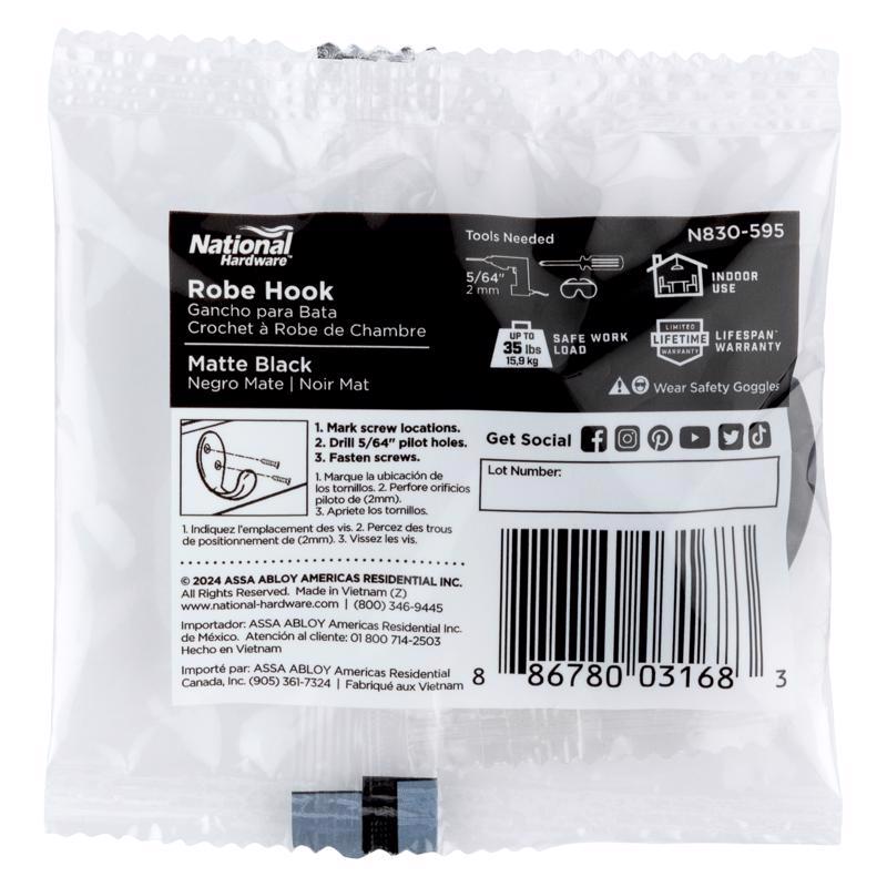 Emery Jensen wall mount bracket in black, 3.94 inches, shown in a two-pack for secure mounting applications