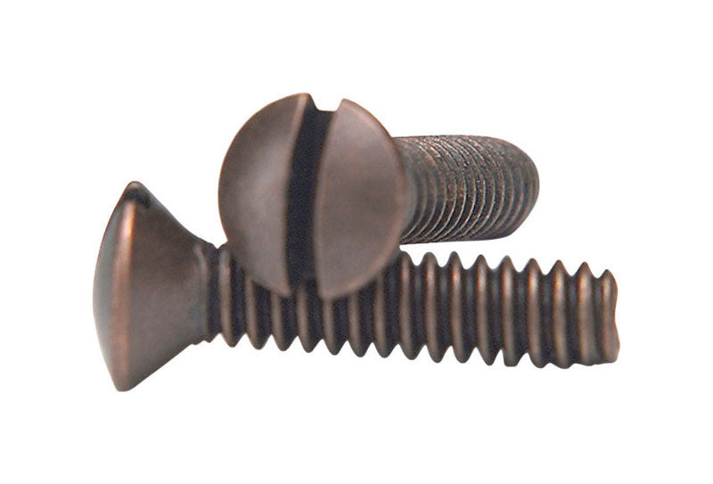 Set of 10 Emery Jensen #6 AB wall plate screws, standard size for secure mounting and electrical cover plates.