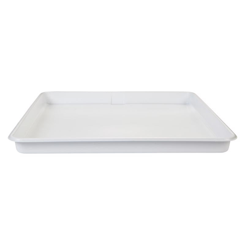 Emery Jensen washing machine accessory pan, 28x30 inches, used for protecting floors during laundry.