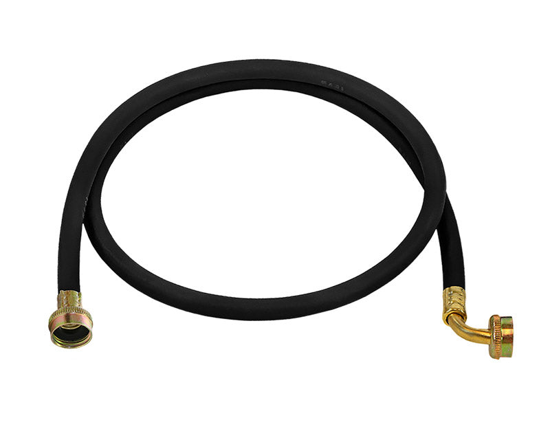 Emery Jensen 6-foot washing machine hose with angled connectors, flexible and durable for laundry appliance installation.