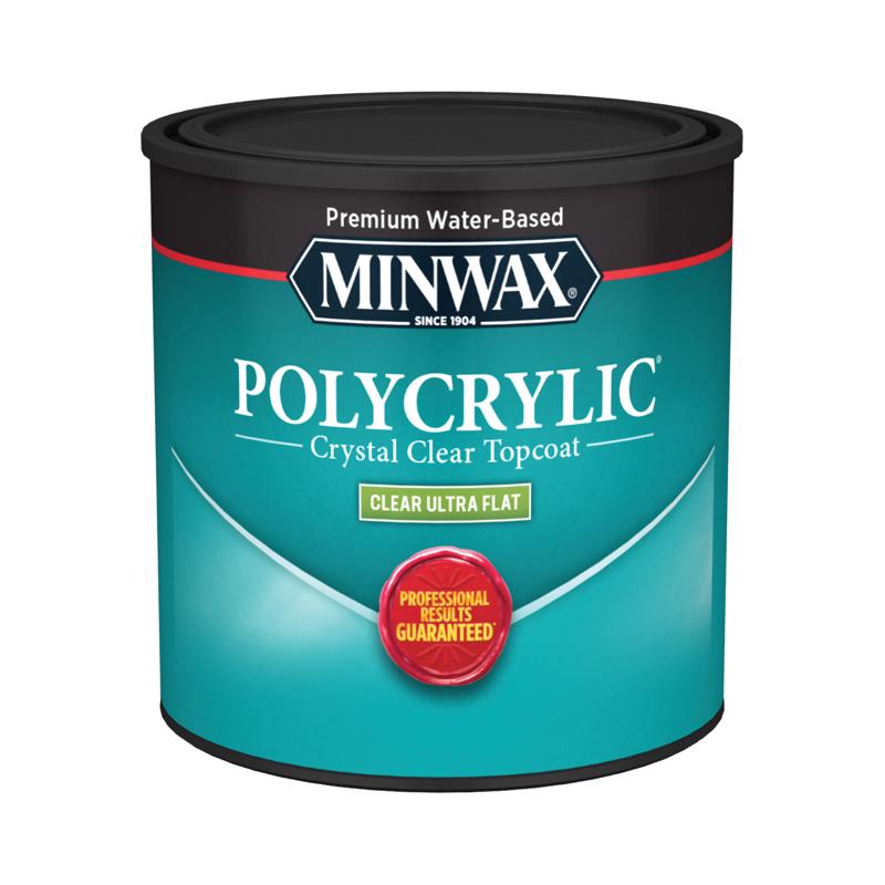 Pack of 4 Emery Jensen water clean-up varnish in .5pt finish, ideal for protective wood surface coating.